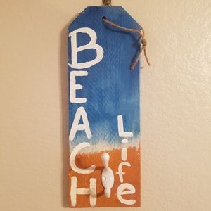 Beach Life Wood Tag